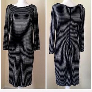 Anthropologie Shoshanna Black & White Stripe Knit Sheath Dress 8